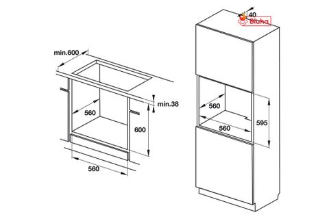 Lò nướng Hafele 534.05.571 âm tủ HO-KT60C