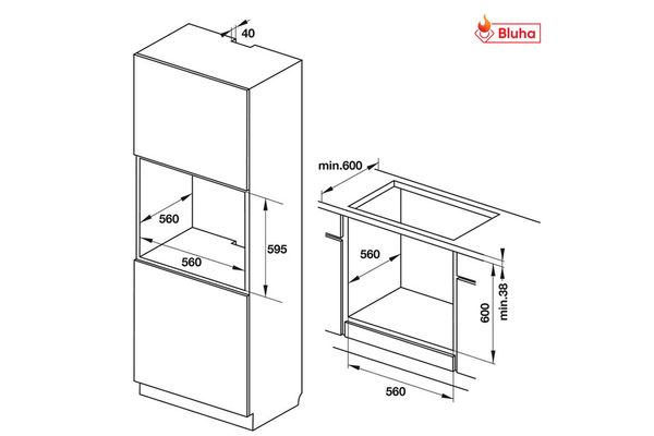 Lò nướng Hafele 535.62.511 âm tủ HO-KT60J