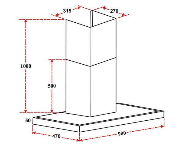 Máy hút mùi chữ T Grob GHTT-700/ 900