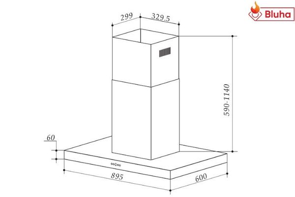 Máy hút mùi ISLAND 3388 độc lập