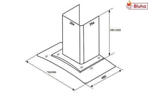 Máy hút mùi Faster FS 3588C2-70/90 gắn tường