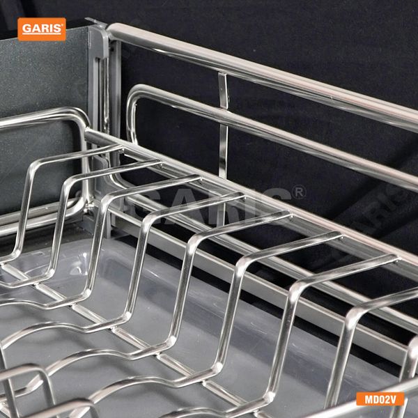 Giá bát đĩa, thìa đũa đa năng Garis MD02V Inox 304 nan hình oval