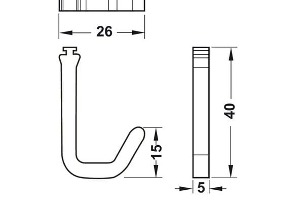 Móc treo Hafele 523.00.390 màu đen