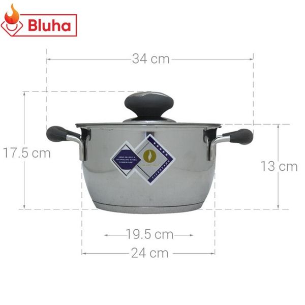 Nồi inox Fivestar 24cm quai silicon