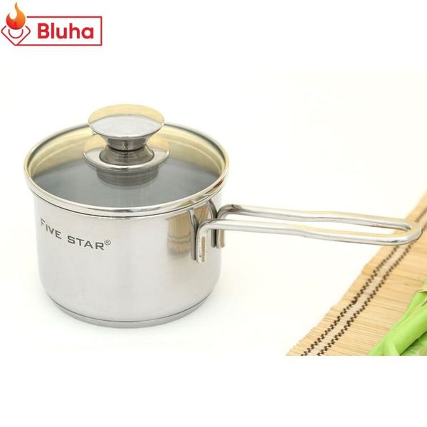 Quánh Fivestar Inox 430 3 đáy nắp kính 14cm