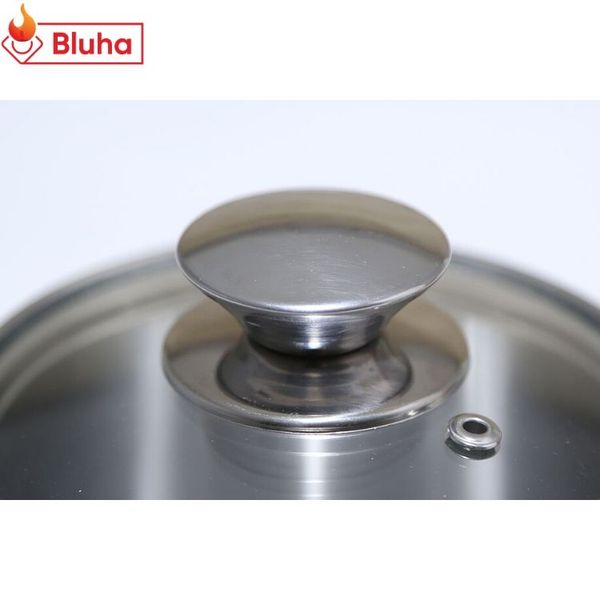 Quánh Fivestar Inox 430 3 đáy nắp kính 14cm