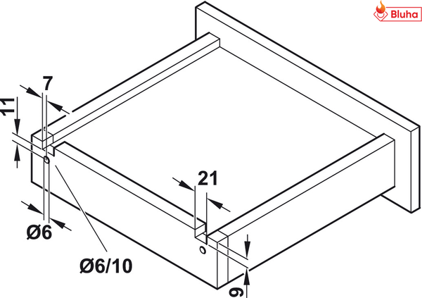 Ray âm Hafele giảm chấn mở 3/4 433.03.002 - 433.03.007