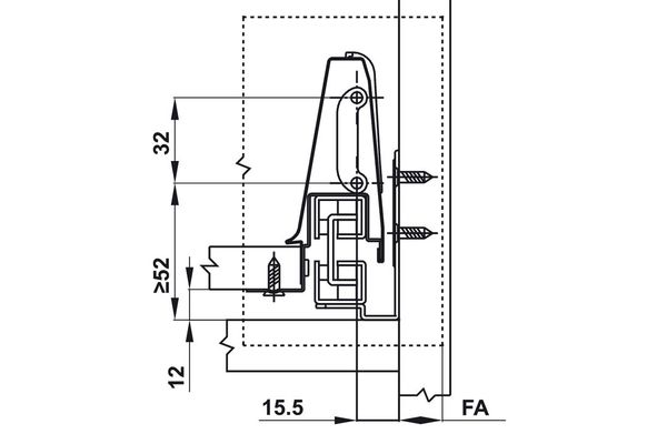 Ray hộp Hafele Alto chiều cao 84mm