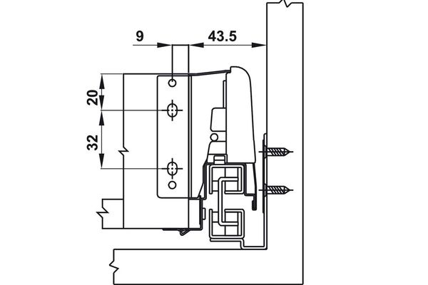 Ray hộp Hafele Alto chiều cao 84mm