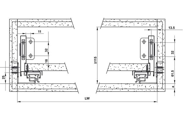 Ray hộp Hafele Alto-S 552.49.316 - 552.49.716