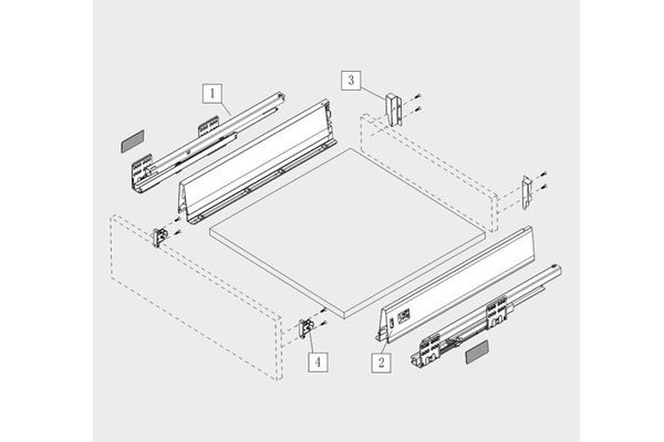 Ray hộp Tandembox giảm chấn Garis GT01.50