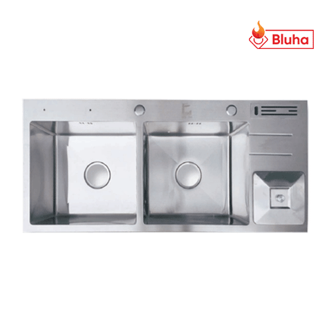 Chậu rửa bát ROSLERER RL01 - 10045GR hai hố cân có bàn chờ đa năng