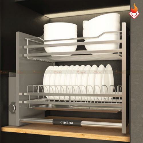 Giá bát đĩa nâng hạ Hafele Cucina Lento inox 304