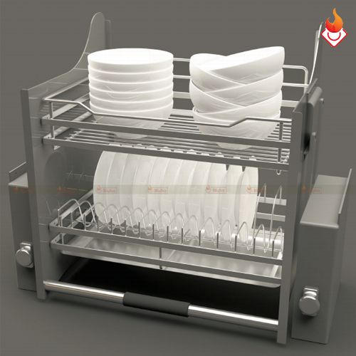 Giá bát đĩa nâng hạ Hafele Cucina Lento inox 304