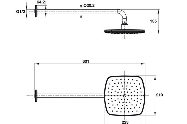 Sen đầu gắn tường AIRSENSE Hafele 485.60.616