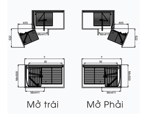 Kệ góc liên hoàn Grob GC304 nan dẹt inox 304