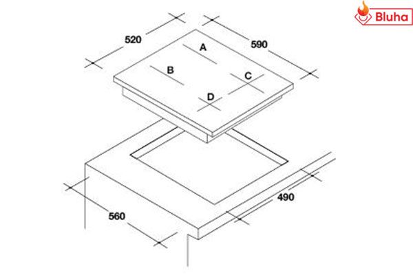 Bếp từ Rosieres RES63E không giới hạn vùng nấu