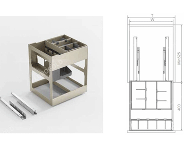 Giá gia vị chai lọ Eurogold EUM20 hộp nhôm Anode