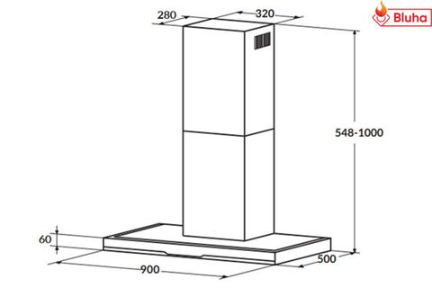 Máy hút mùi Rosieres RDSV985PN