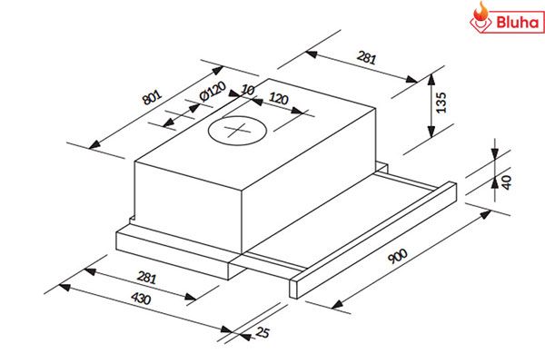 Máy hút mùi Rosieres RHT9324IN/1IN-90CM