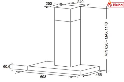 Máy hút mùi Rosieres RTS7CGXE ống khói 70cm