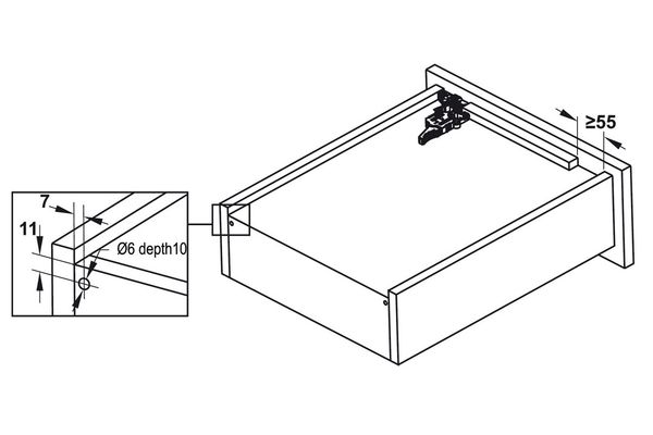 Ray âm Hafele 433.32.051 - 433.32.055 EPC Pro giảm chấn mở toàn phần