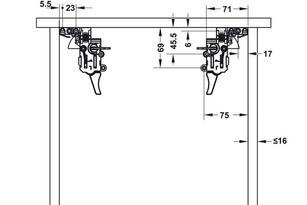 Ray âm Hafele 433.32.051 - 433.32.055 EPC Pro giảm chấn mở toàn phần