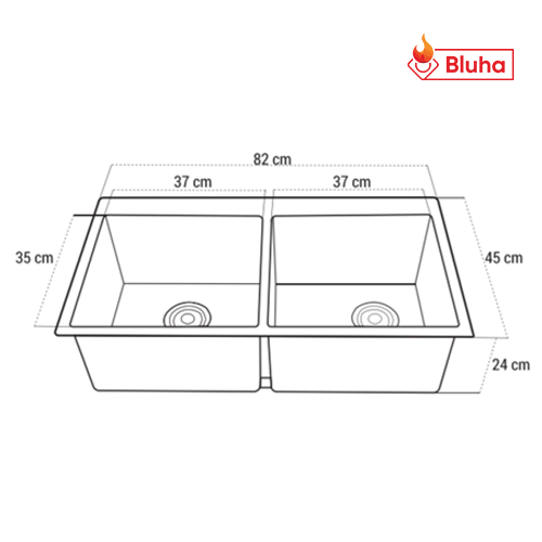 Chậu rửa bát ROSLERER RL01 - 8245 âm toàn phần