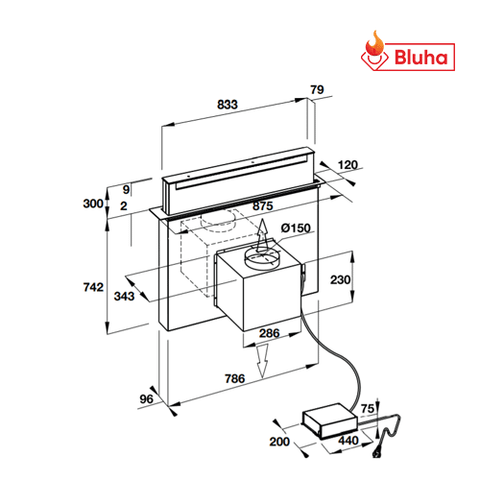 Máy hút mùi âm bàn Hafele HH-TVG90A 539.81.065