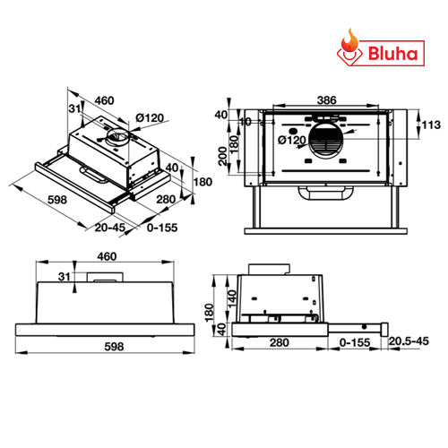 Máy hút mùi Hafele HH-T160D 539.81.083