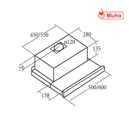 Máy hút mùi âm tủ CATA TF-5260 600