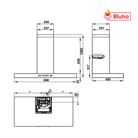 Máy hút mùi Hafele 539.81.168 HH-WI70B