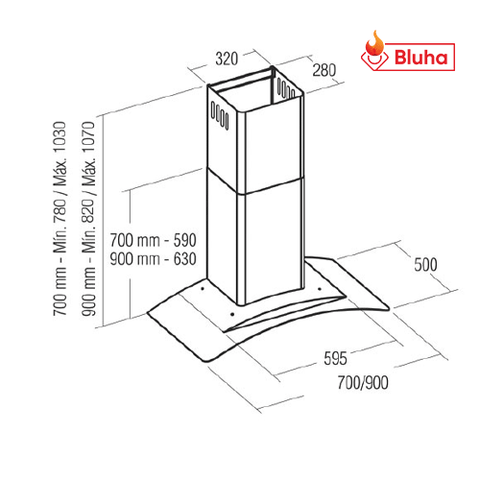 Máy hút mùi áp tường CATA KYROS700/900