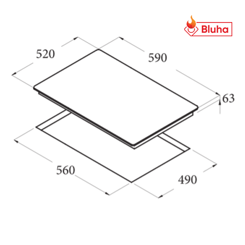 Bếp từ 3 vùng nấu CATA ISB 603 BK
