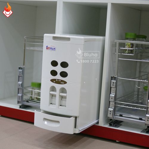 Thùng gạo âm tủ 2 nút nhấn Kit Plus DB.18