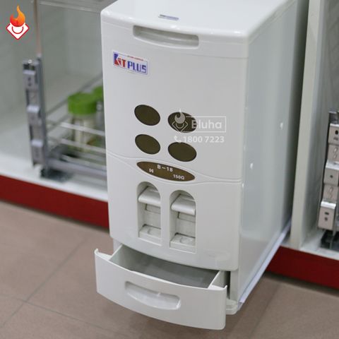 Thùng gạo âm tủ 2 nút nhấn Kit Plus DB.18