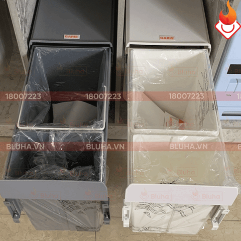 Thùng rác đôi Garis GW06.30, cánh kéo (1*10L, 1*20L)