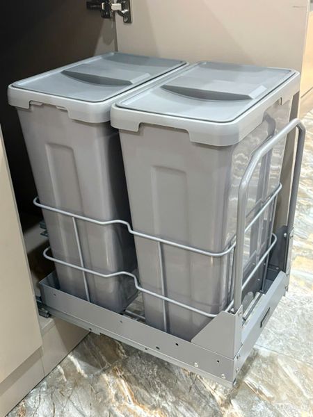 Thùng rác đôi cỡ lớn lắp âm tủ cánh kéo Grandx Waste Bin XW.D40M