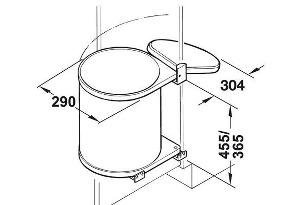 Thùng rác Hafele treo sau cửa bản lề