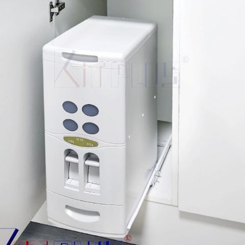 Thùng gạo âm tủ 2 nút nhấn Kit Plus DB.18