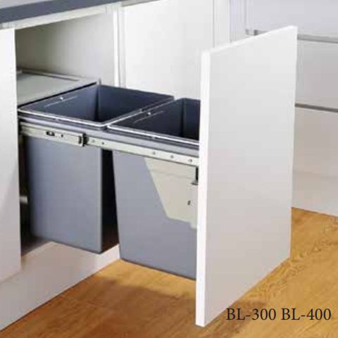 Thùng rác đôi Eurogold gắn cánh âm tủ BL-300/400