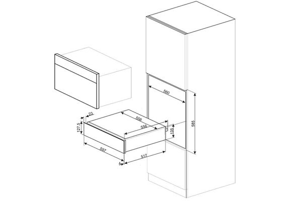 Khay giữ ấm Hafele 536.54.882 mặt kính bạc