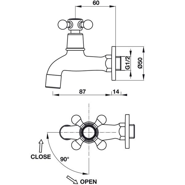 Vòi lạnh gắn tường COMPACT Hafele 589.25.540