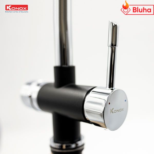 Vòi rửa bát ba đường nước Konox Trim-Water Black