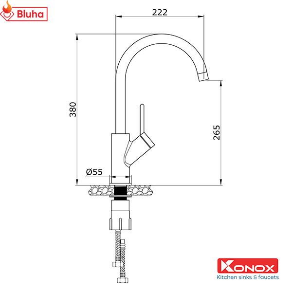 Vòi rửa bát Konox Modo Grey