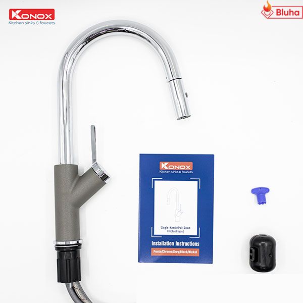 Vòi rửa bát rút dây Ponte Grey