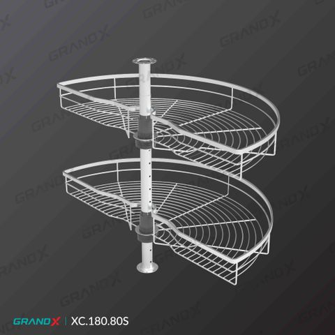 Kệ góc mâm xoay góc mở 1/2 - 180° Grandx Sirius XC.180.80S