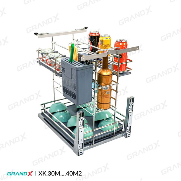 Giá dao thớt gia vị nan Oval Grandx Moonlight XK.30M