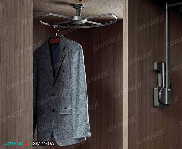 Giá treo trần góc tủ quần áo 270° xoay 360° Grandx Mimosa XM.270A