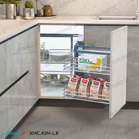 Kệ góc liên hoàn - Nan Oval SUS304 Grandx Moonlight XMC.45M